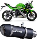 Exhaust Tip Without Sound Certification Gp Corsa Evo Carbon Fiber - Leovince Compatible With Kawasaki Z 125 (2019-2024)