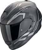 Full-Face Motorcycle Helmet Scorpion Exo Exo-491 Polycarbonate Black Silver Kripta Size Xl