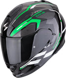 Full-Face Motorcycle Helmet Scorpion Exo Exo-491 Polycarbonate Black Green White Kripta Size Xl