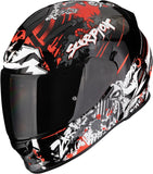 Full-Face Motorcycle Helmet Scorpion Exo Exo-491 Polycarbonate Black Red Spector Size Xl
