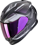 Full-Face Motorcycle Helmet Scorpion Exo Exo-491 Polycarbonate Matt Iridescent Black Zumo Size Xs