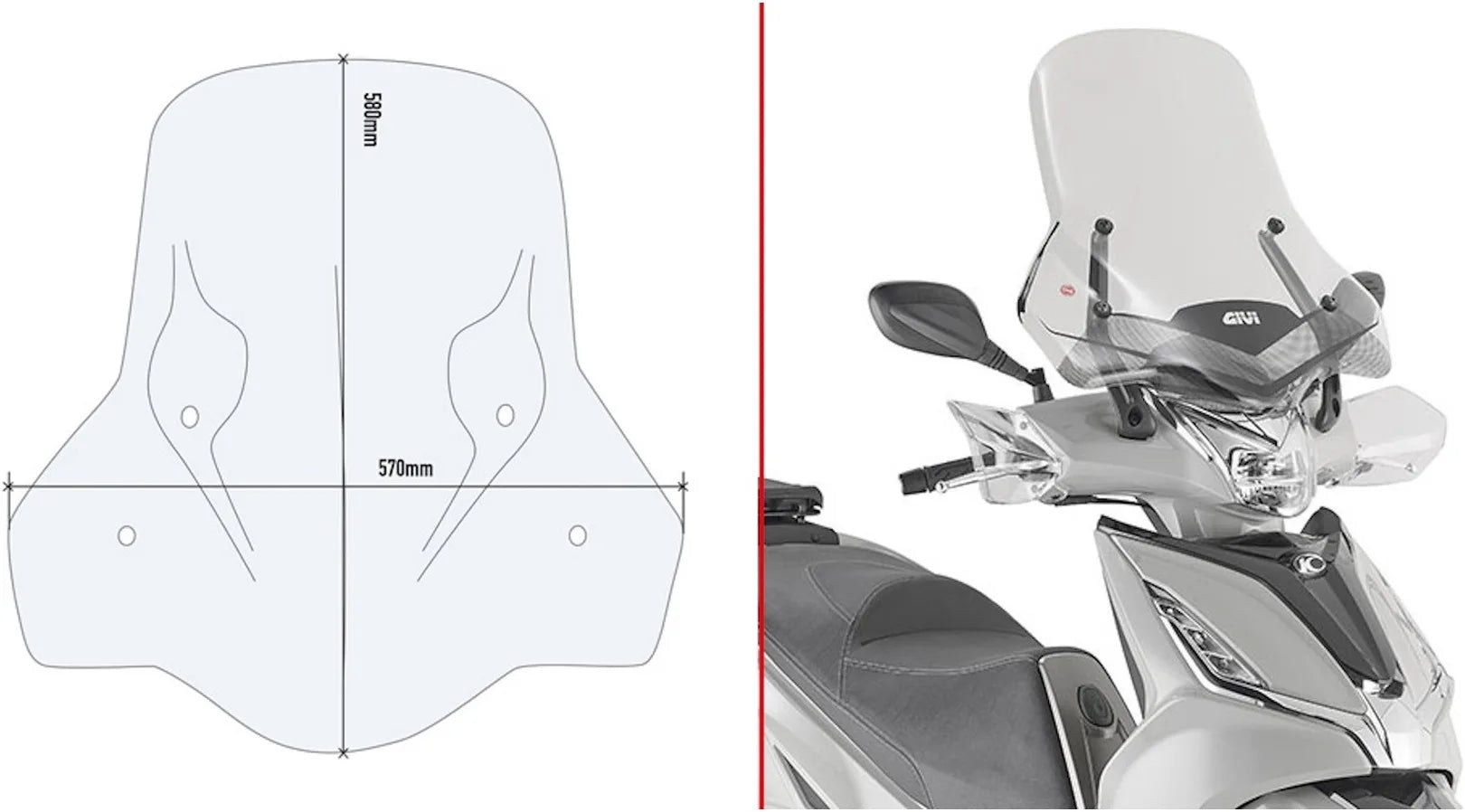 Transparent Wind-Screen - Givi Compatible With Kymco Agility 300 - 350 R16 (2019-2024)