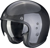 Urban Motorcycle Helmet Scorpion Exo Belfast Evo Carbon Carbon Fiber Black Solid Size Xxl