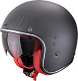 Urban Motorcycle Helmet Scorpion Exo Belfast Evo Carbon Carbon Fiber Matt Black Red Solid Size Xxl
