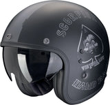 Urban Motorcycle Helmet Scorpion Exo Belfast Evo Ultra Tct Black Silver Spade Size S