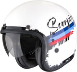 Urban Motorcycle Helmet Scorpion Exo Belfast Evo Ultra Tct White Red Blue Adonis Size M
