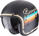 Urban Motorcycle Helmet Scorpion Exo Belfast Evo Ultra Tct Matt Black Beige Adonis Size Xs