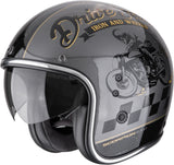 Urban Motorcycle Helmet Scorpion Exo Belfast Evo Ultra Tct Silver Black Gold Drive Fast Size S
