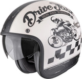 Urban Motorcycle Helmet Scorpion Exo Belfast Evo Ultra Tct Matt Cream Black Drive Fast Size Xxl