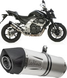 Exhaust Tip Without Sound Certification Lv-10 Steel Full Black Steel Black End Cap - Leovince Compatible With Husqvarna Vitpilen 401 (2020-2023)