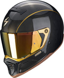 Full-Face Motorcycle Helmet Scorpion Exo Exo-Hx1 Carbon Carbon Fiber Black Gold Se Size Xs