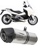 Exhaust Tip Without Sound Certification Lv One Evo Steel Black Carbon Fiber End Cap - Leovince Compatible With Honda Crf 1100 L Africa Twin Dct (2024-2026)