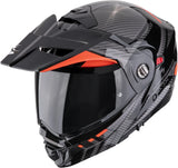 Full-Face Motorcycle Helmet Scorpion Exo Adx-2 Polycarbonate Black Red Lewis Size Xxl