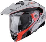 Full-Face Motorcycle Helmet Scorpion Exo Adx-2 Polycarbonate Grey Red Kamps Size S