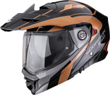 Full-Face Motorcycle Helmet Scorpion Exo Adx-2 Polycarbonate Black Copper Kamps Size S