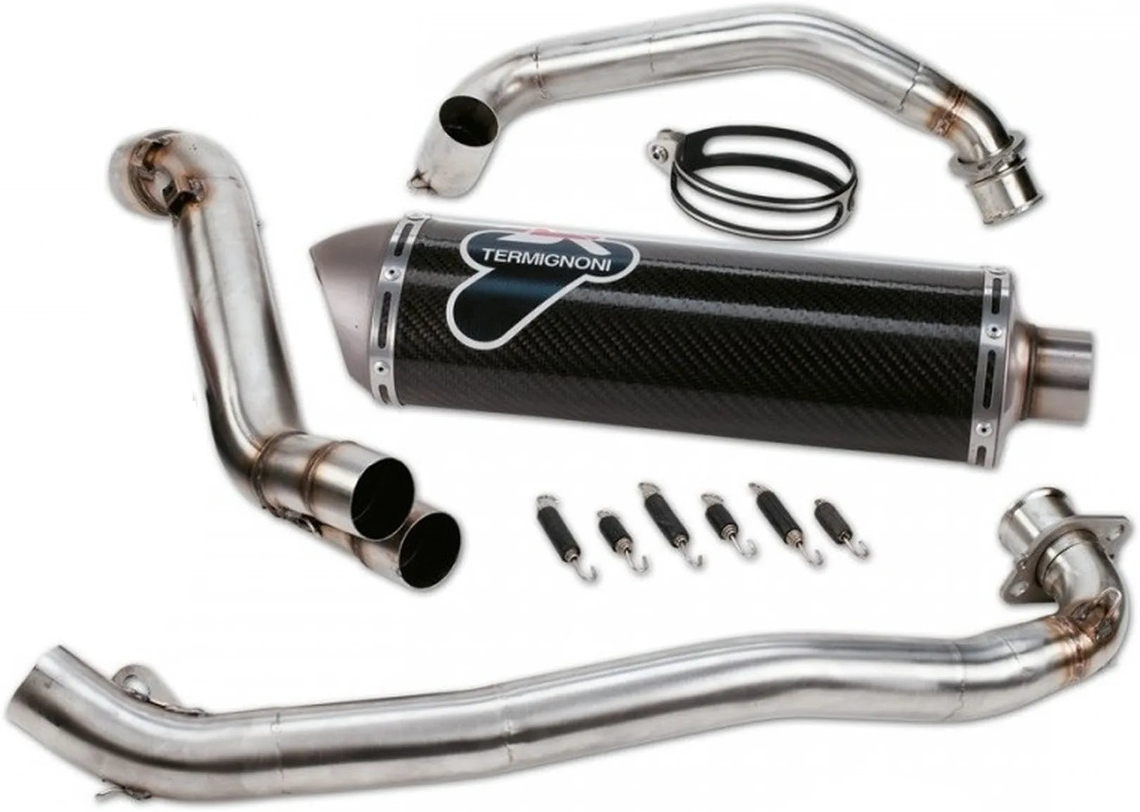 Complete Exhaust System Without Catalytic Converter And Without Sound Certification Carbon - Termignoni Compatible With Ducati Hypermotard 1100