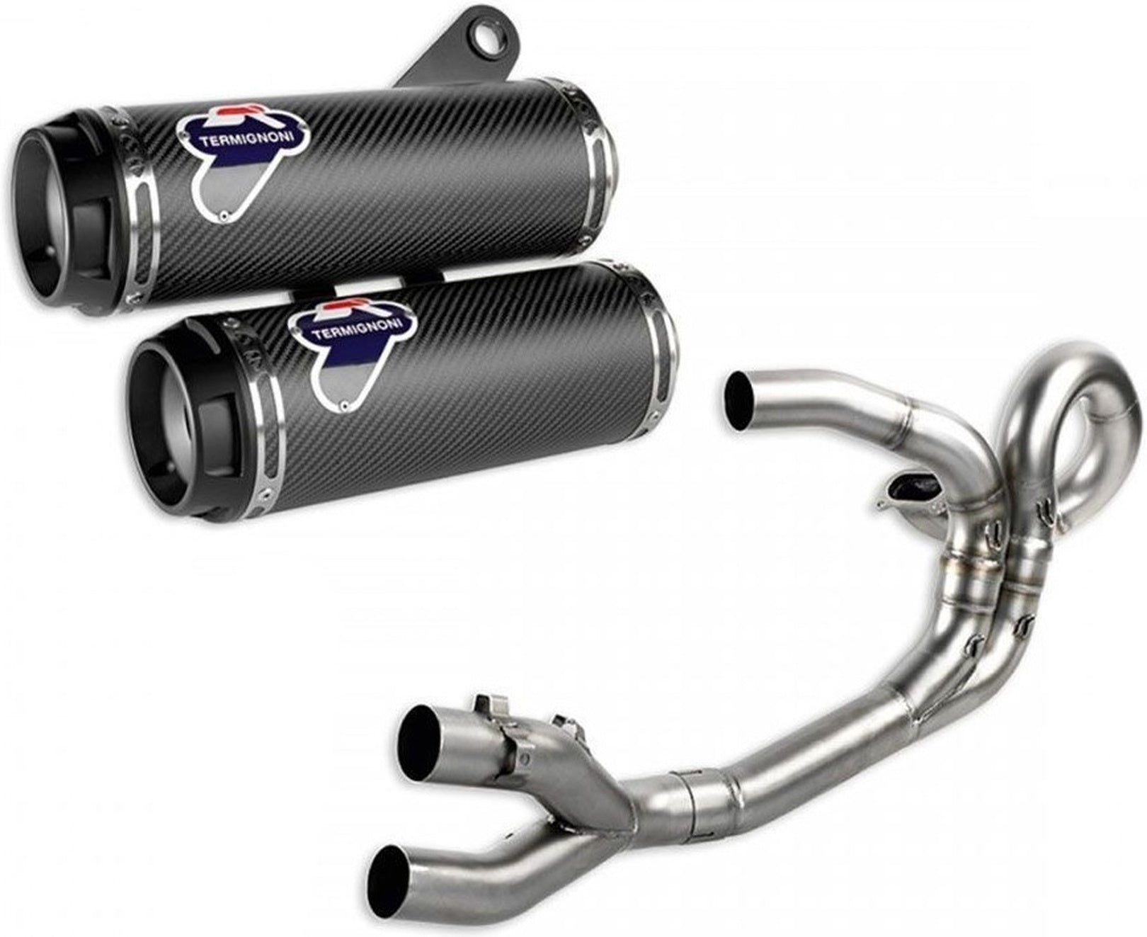 Complete Exhaust System Without Catalytic Converter And Without Sound Certification Carbon - Termignoni Compatible With Ducati Monster 1200 (2017)