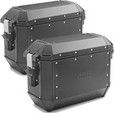 Monokey Trekker Alaska Black Aluminium Side Cases - 72 Lt Trekker Alaska Aluminium - Givi Compatible With Triumph Tiger 800 - Xc - Xr (2011-2017)