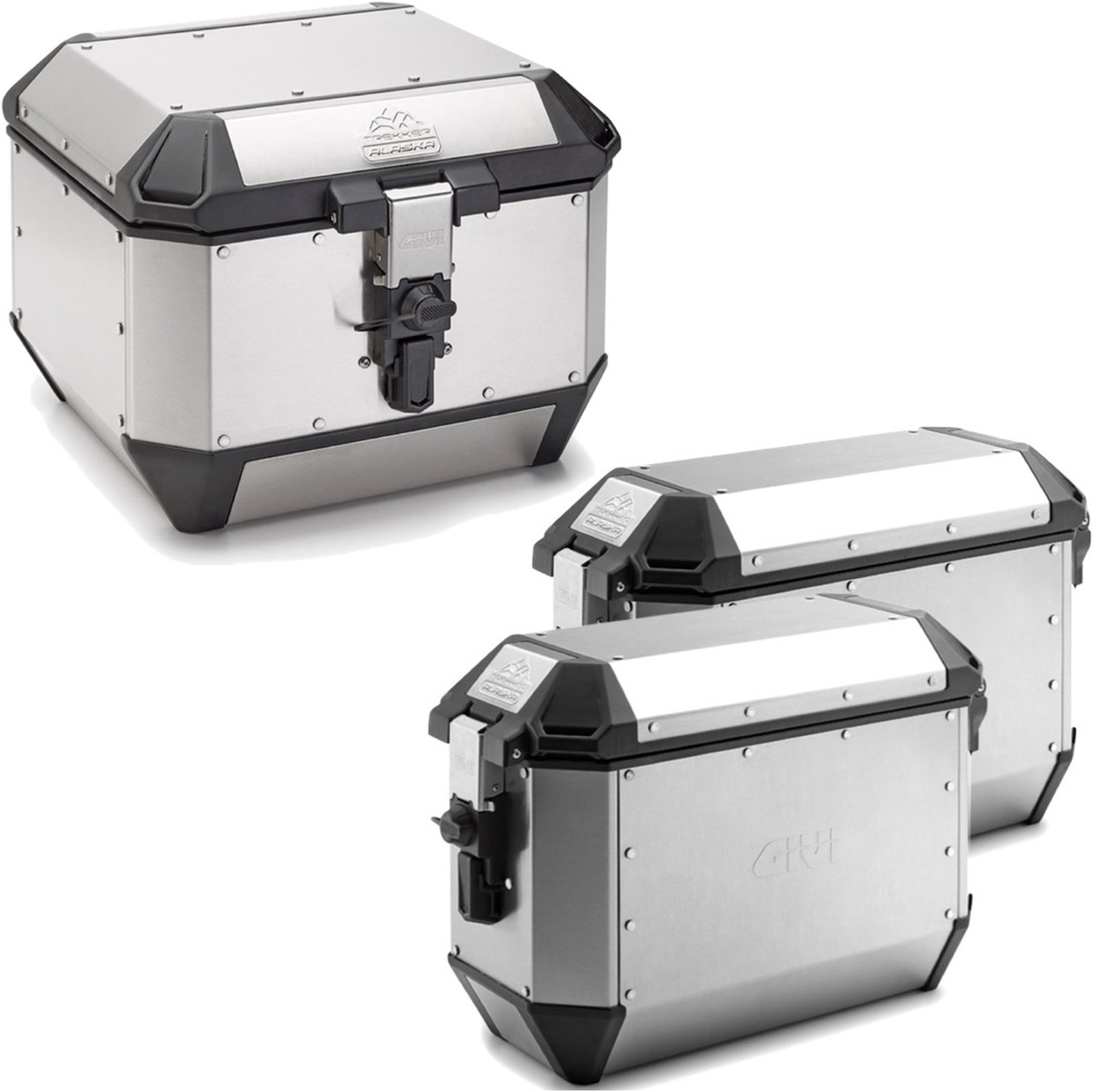 Trekker Alaska Aluminium Top Case + Side Cases - 116 Lt Trekker Alaska Aluminium - Givi Compatible With Suzuki An 650 Burgman - Executive (2013-2020)