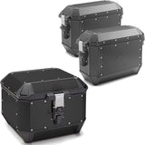 Trekker Alaska Aluminium Black Top Case + Side Cases - 116 Lt Trekker Alaska Aluminium - Givi Compatible With Kawasaki Versys 650 (2006-2009)