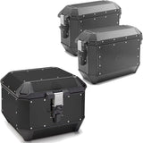 Trekker Alaska Aluminium Black Top Case + Side Cases - 116 Lt Trekker Alaska Aluminium - Givi Compatible With Honda Crf 1000 L Africa Twin (2018-2019)
