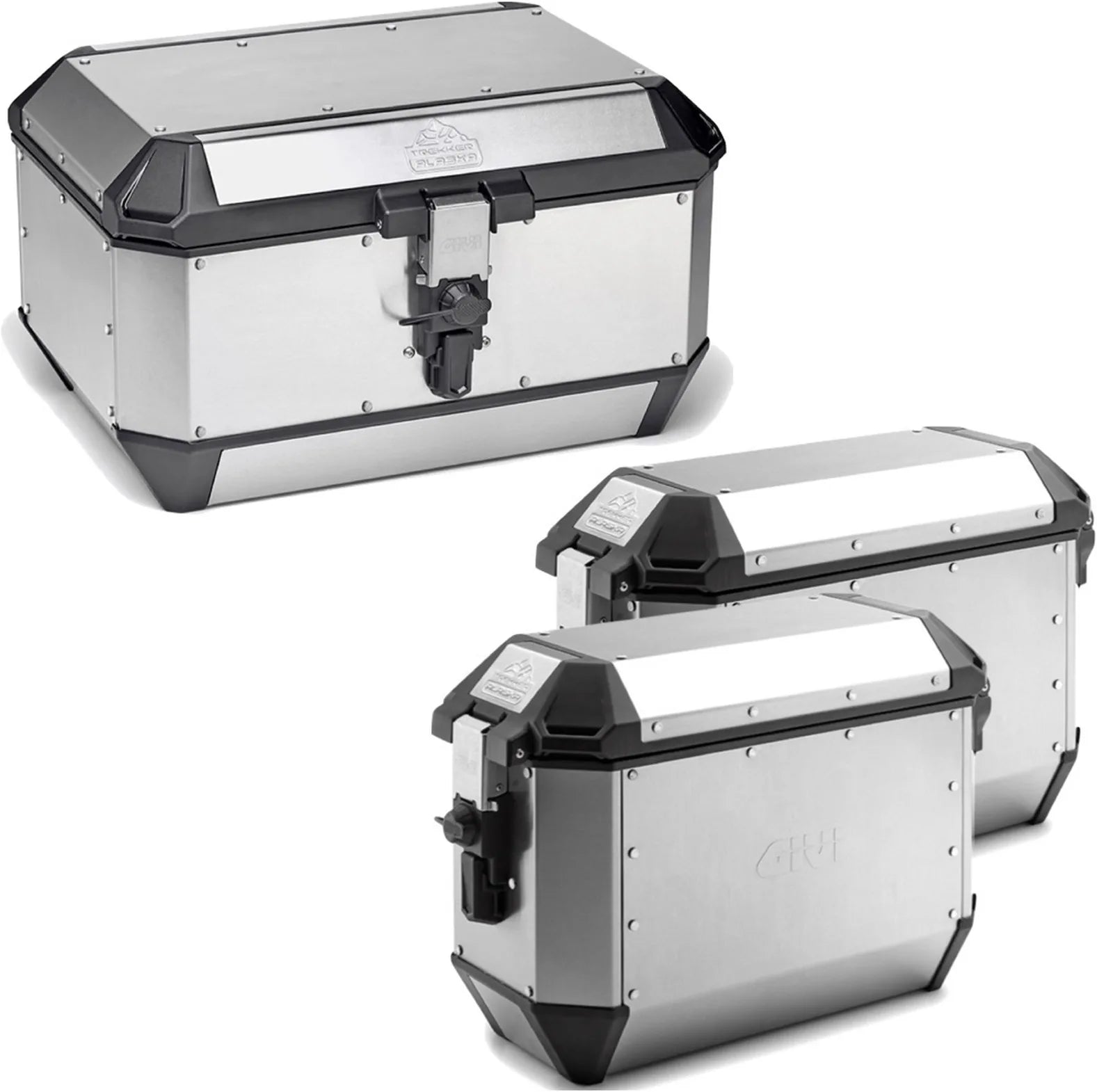 Trekker Alaska Aluminium Top Case + Side Cases - 128 Lt Trekker Alaska Aluminium - Givi Compatible With Benelli Trk 702 X (2023-2024)