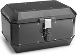 Monokey Trekker Alaska Black Aluminium Top Case - 56 Lt Trekker Alaska Aluminium - Givi Compatible With Suzuki V-Strom 250 (2017-2021)