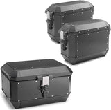 Trekker Alaska Aluminium Black Top Case + Side Cases - 128 Lt Trekker Alaska Aluminium - Givi Compatible With Honda Nc 700 X (2012-2013)