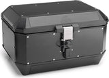 Monokey Trekker Alaska Black Aluminium Top Case - 56 Lt Trekker Alaska Aluminium - Givi Compatible With Bmw F 800 R (2015-2019)