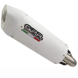 Exhaust Tip With Noise Certification Albus Evo4 White Aluminium - Gpr Compatible With Honda Cbr 500 R (2023-2024)