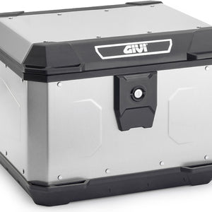 Monolock Alpina Aluminium Top Case - 44 Lt Alpina Aluminium - Givi Compatible With Piaggio Beverly Tourer 300 - 400 (2008-2010)