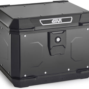 Monolock Alpina Black Aluminium Top Case - 44 Lt Alpina Aluminium - Givi Compatible With Piaggio Beverly Tourer 300 - 400 (2008-2010)