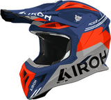 Off-Road Motorcycle Helmet Airoh Aviator Ace 2 - Av22F18 Composite Carbon Gloss Blue Fury Size M