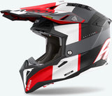 Off-Road Motorcycle Helmet Airoh Aviator 3 - Av3M16 Hpc Carbon Grey Red Matte Monarch Size Xl