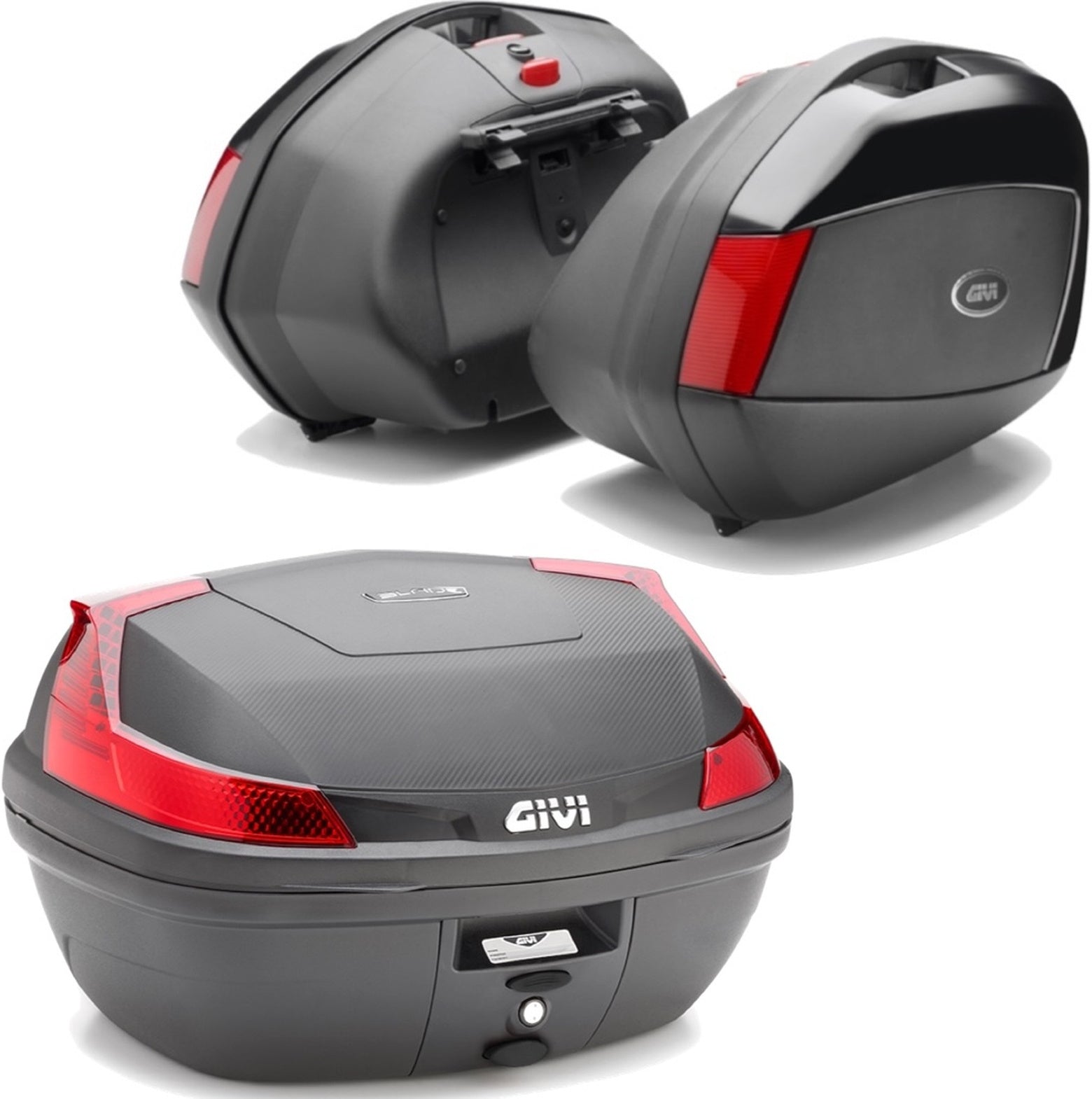 Blade Black Top Case + Side Cases - 117 Lt Blade Technopolymer - Givi Compatible With Moto Guzzi V 100 Mandello 1000 (2022-2024)