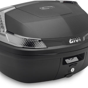 Monolock Blade Black Tech Top Case - 47 Lt Blade Technopolymer - Givi Compatible With Piaggio Fly 50 - 100 - 125 - 150 (2004-2017)
