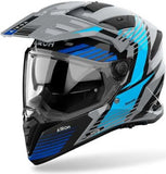 Dual Motorcycle Helmet Airoh Bandit - Bas18 Thermoplastic Hrt Gloss Blue Spicy Size L