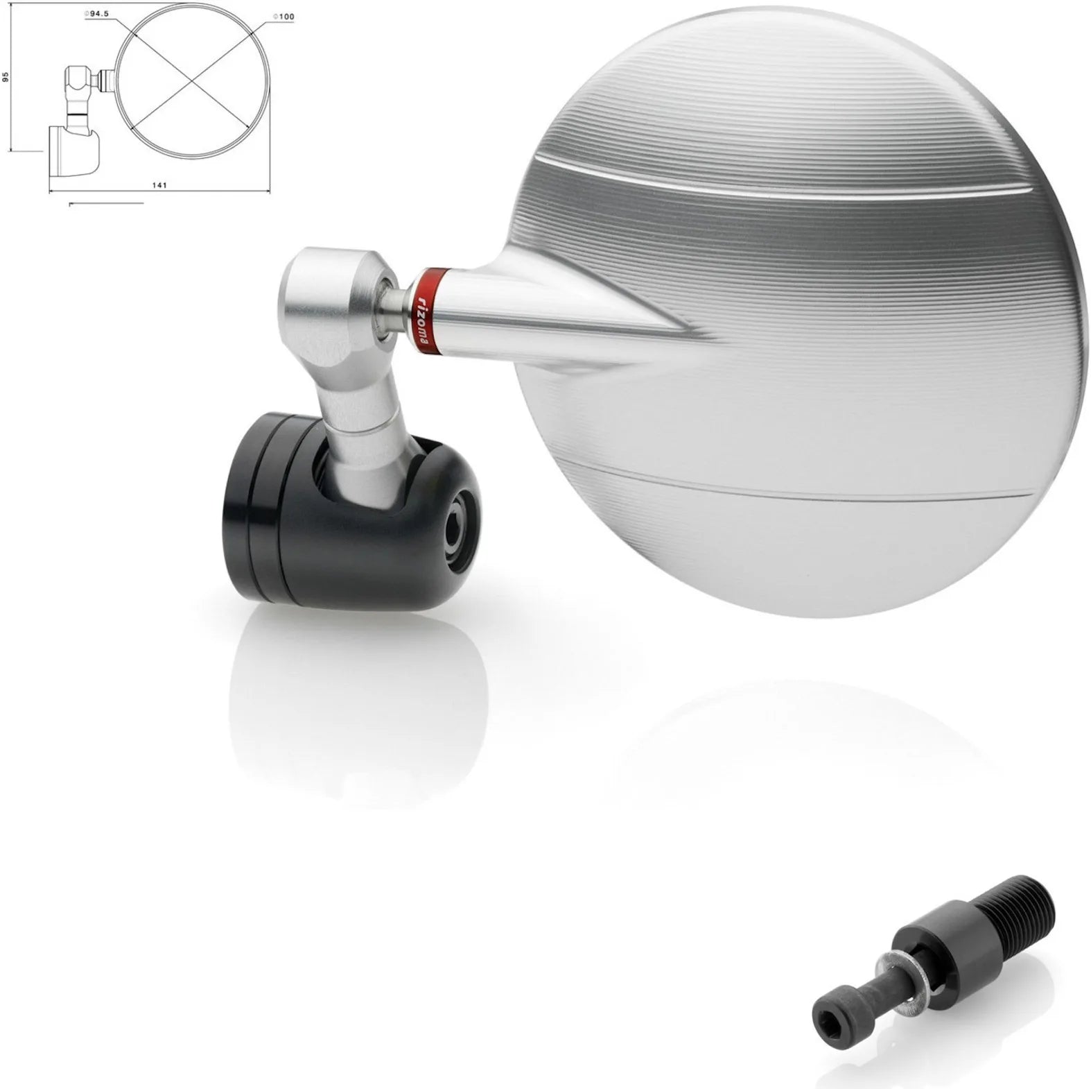 Mirror End Mount Left Spy-R Ø94.5 - Rizoma Compatible With Yamaha Mt-07 (2014-2021)