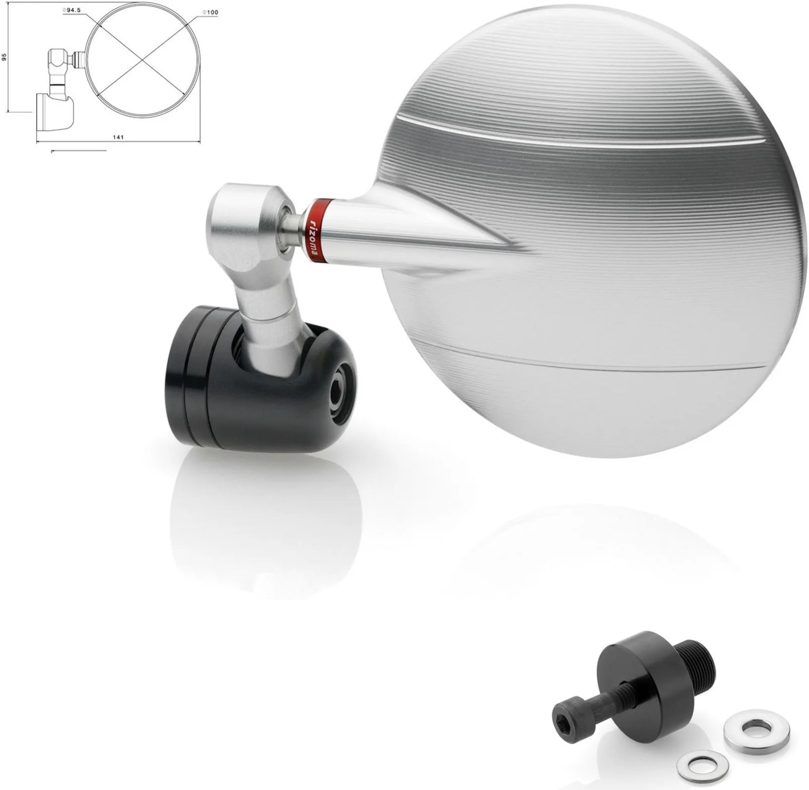 Mirror End Mount Left Spy-R Ø94.5 - Rizoma Compatible With Kawasaki Z 300 (2015-2016)