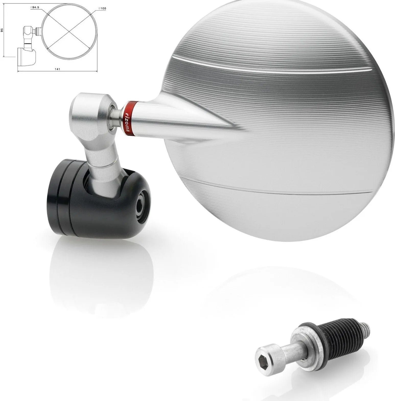 Mirror End Mount Left Spy-R Ø94.5 - Rizoma Compatible With Yamaha Mt-09 Tracer (2015-2016)