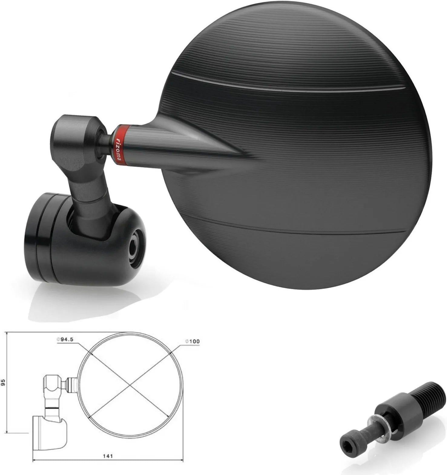 Mirror End Mount Left Spy-R Ø94.5 - Rizoma Compatible With Yamaha Mt-09 (2017-2020)