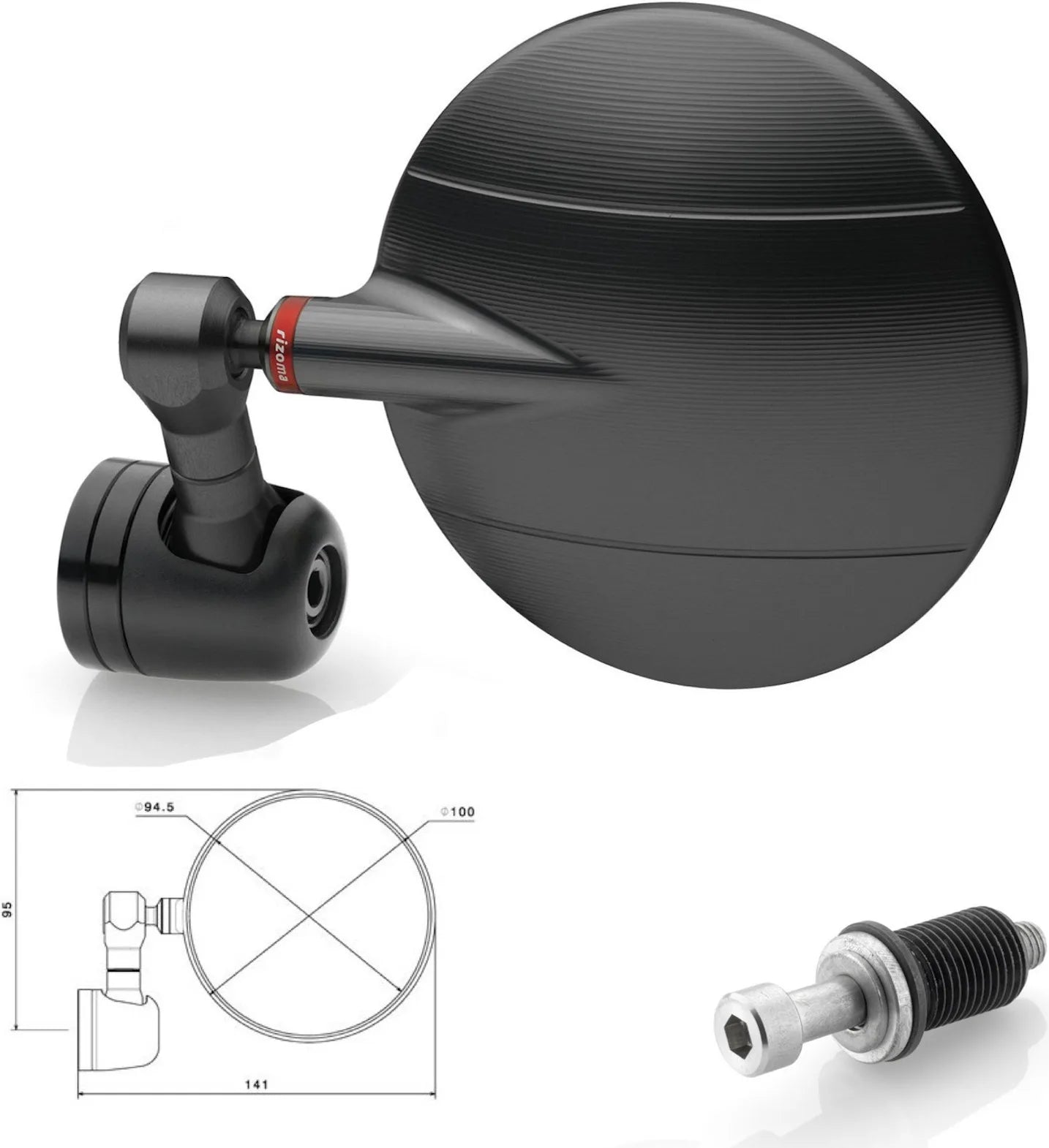 Mirror End Mount Right Spy-R Ø94.5 - Rizoma Compatible With Mv Agusta Brutale 1090 (2013-2015)