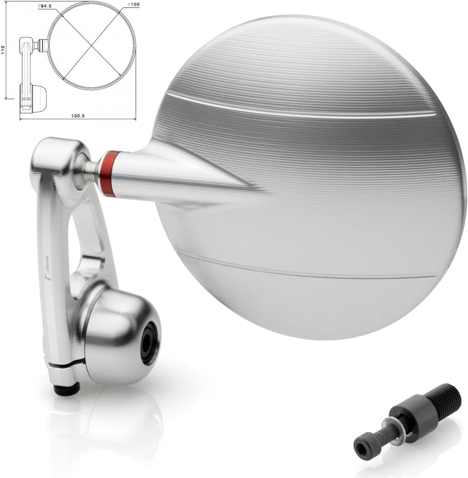 Mirror End Mount Left Spy-Arm Ø94.5 - Rizoma Compatible With Yamaha Fz-1 (2006-2016)
