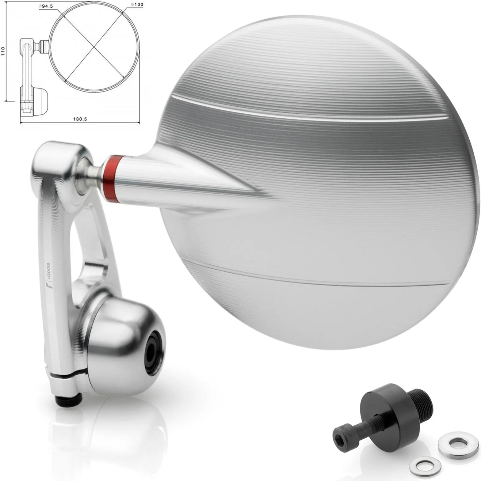 Mirror End Mount Left Spy-Arm Ø94.5 - Rizoma Compatible With Kawasaki Z 900 Rs (2018-2020)