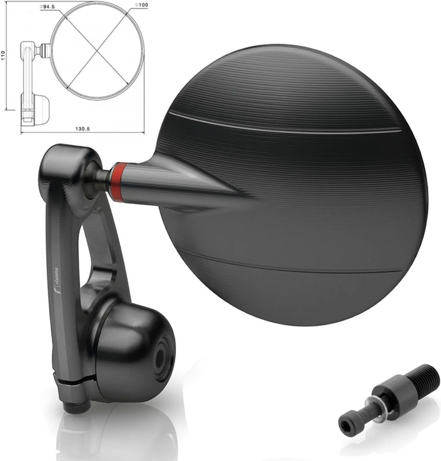 Mirror End Mount Right Spy-Arm Ø94.5 - Rizoma Compatible With Yamaha Mt-09 (2017-2020)