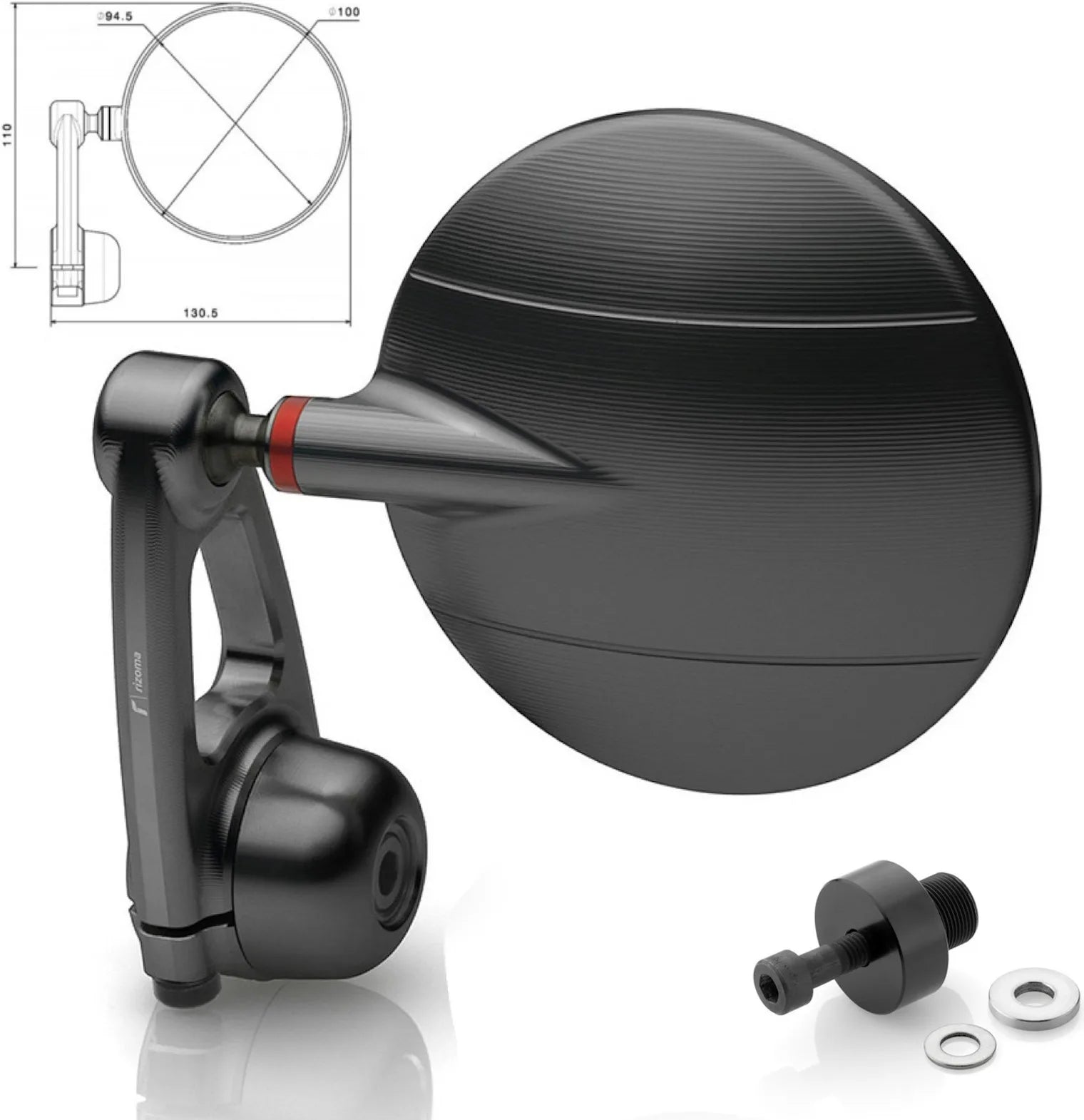 Mirror End Mount Left Spy-Arm Ø94.5 - Rizoma Compatible With Kawasaki Z 800 (2012-2016)