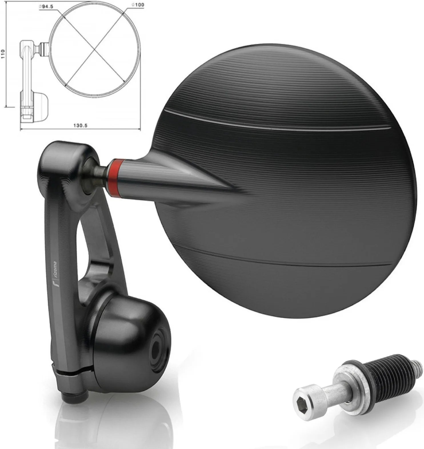 Mirror End Mount Left Spy-Arm Ø94.5 - Rizoma Compatible With Mv Agusta Brutale 800 (2013-2015)