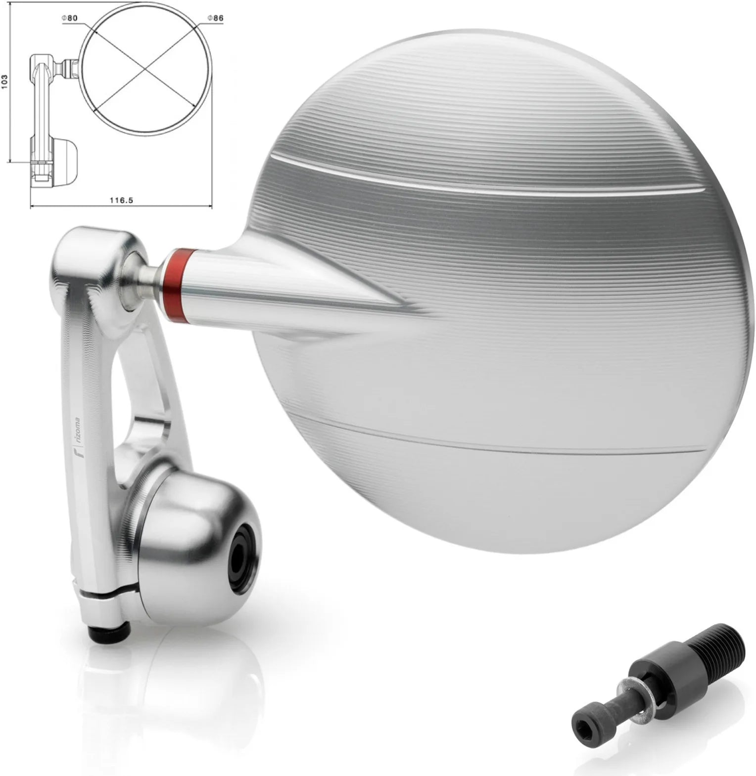 Mirror End Mount Right Spy-Arm Ø80 - Rizoma Compatible With Yamaha Fz-1 (2006-2016)
