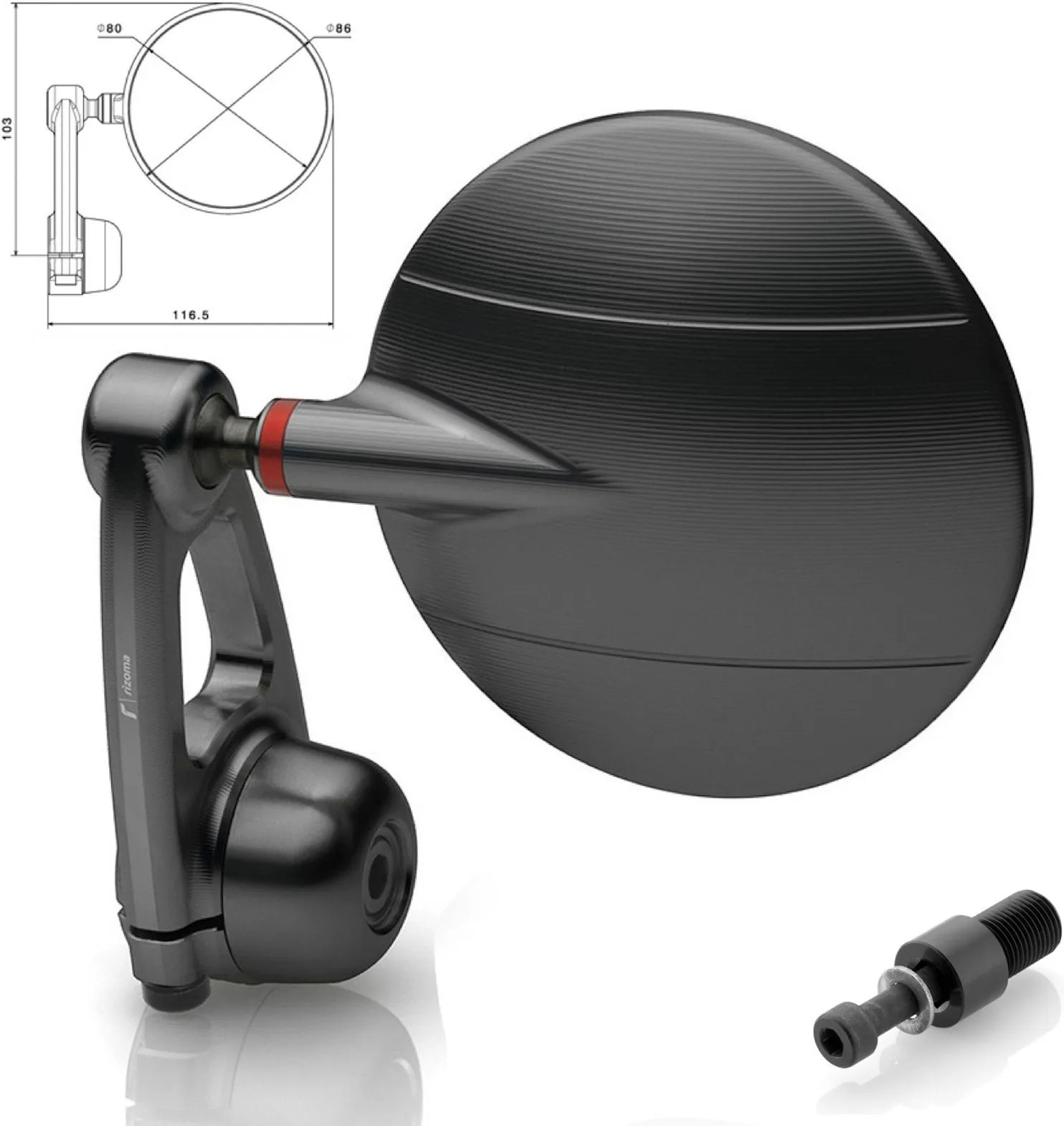Mirror End Mount Left Spy-Arm Ø80 - Rizoma Compatible With Yamaha Xsr 900 (2016-2020)
