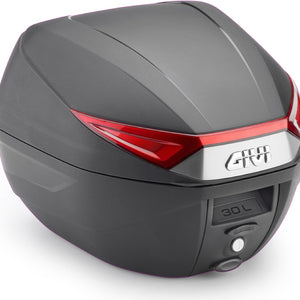 Monolock Black Top Case - 30 Lt C30N Technopolymer - Givi Compatible With Piaggio Fly 50 - 100 - 125 - 150 (2004-2017)
